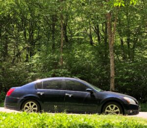 Car parked in the Forrest for a weekend in Gatlinburg. 